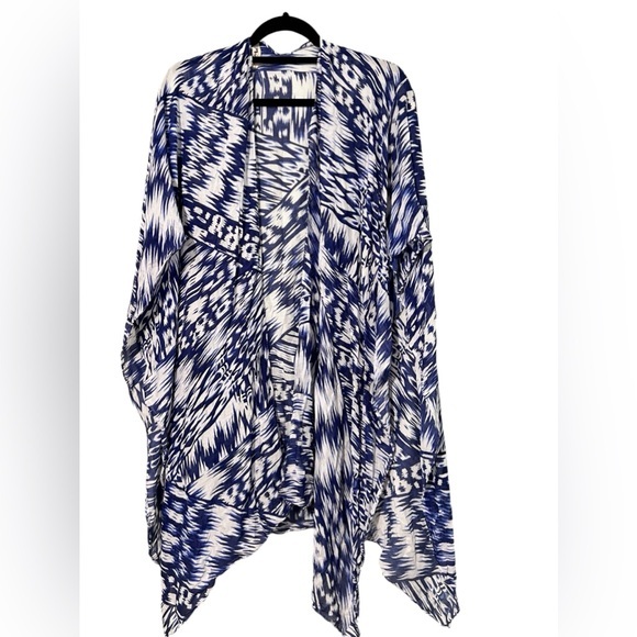 Michael Stars Lightweight Blue White Open Coverup Wrap Shawl‎ One Size - Picture 1 of 6